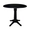 International Concepts Round 42 in Round Dual Drop Leaf Pedestal Table, 36.3 inH, Black, 42 W, 42 L, 36.3 in H, Wood K46-42DPT-27B-6B - alternate 1